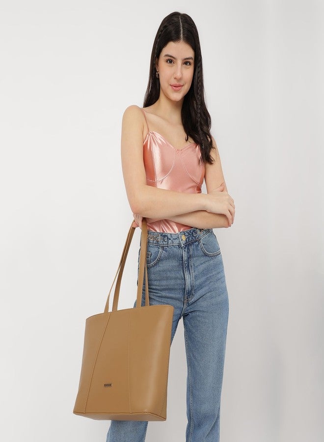 Fastrack Women's Spacious Everyday Tote Bag with Side Zip Pocket | Fits Upto 14" Laptop | Roomy Interior with Inner Zip and Slip Pockets | Comfortable Shoulder Straps | Trendy Women's Handbags - Image 2